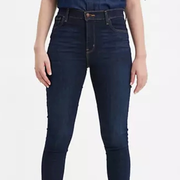 Levi high rise dark denim skinny jeans